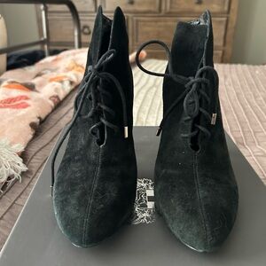 Vince Camuto Dark Suede Lace-Up Boots